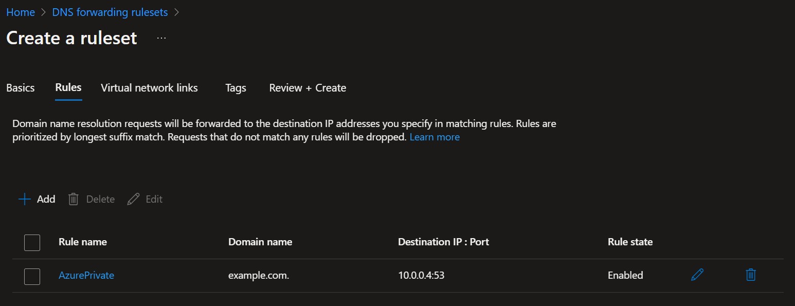 Adding Forwarding Rule